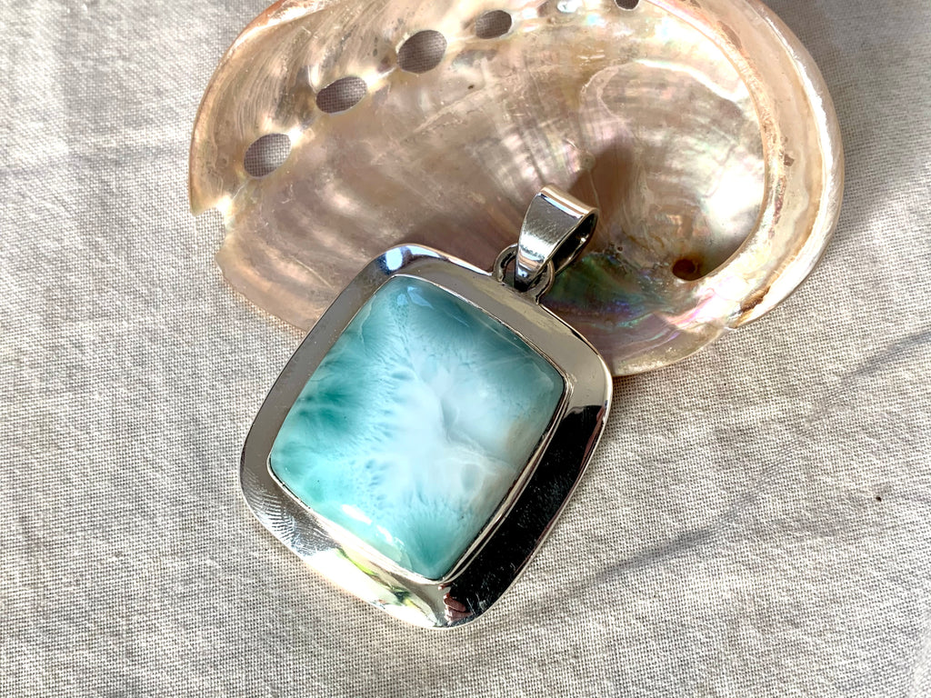 Larimar Medea Pendant - Square (One of a kind) - Jewels & Gems