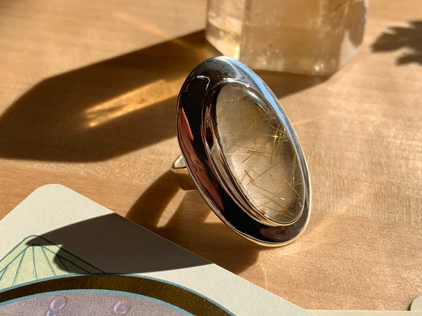 Rutilated Quartz Dinah Ring - Oval - Jewels & Gems