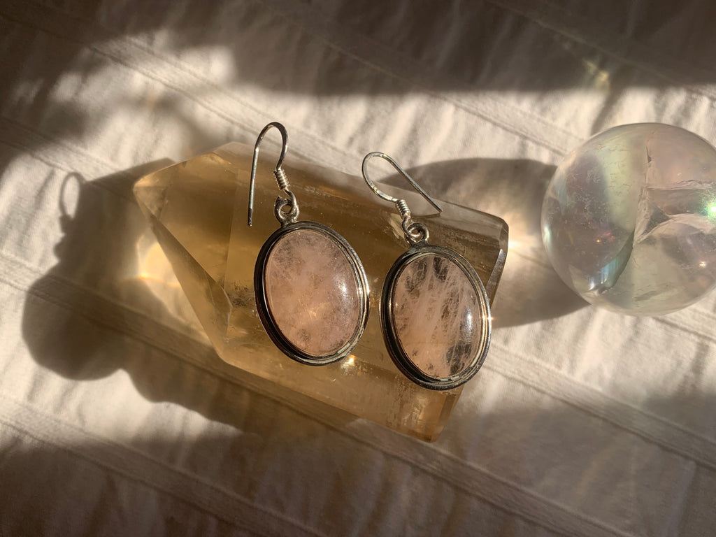 Morganite Brea Earrings - Large Oval - Jewels & Gems