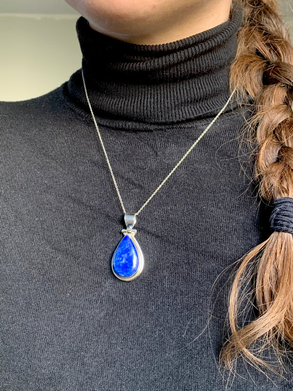 Lapis Lazuli Brea Pendant - Teardrop - Jewels & Gems