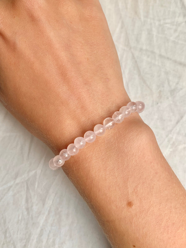 Rose Quartz Bracelet (Small Bead) - Jewels & Gems