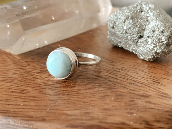 Larimar Ari Ring - Medium Round - Jewels & Gems