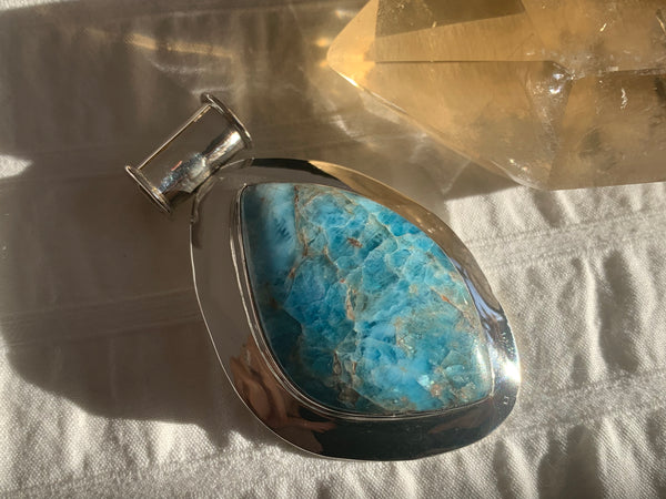 Blue Apatite Gaia Pendant - Freeform - Jewels & Gems