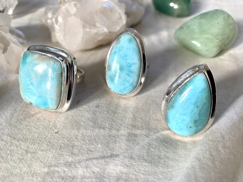 Larimar Ansley Rings - Large Mixed (One of a kind) - Jewels & Gems