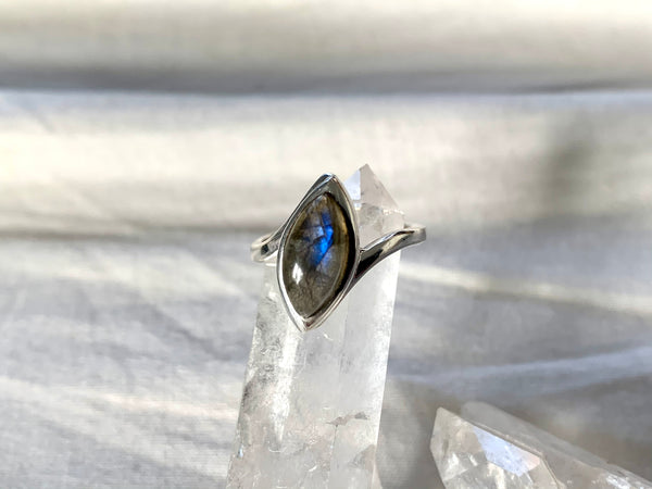 Labradorite / Tiger’s Eye / Blue Chalcedony Meira Ring - Jewels & Gems