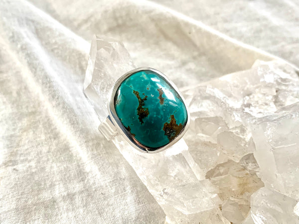 Tibetan Turquoise Adjustable Ring - Freeform - Jewels & Gems