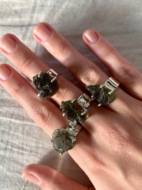 Moldavite Sanaa Ring - Freeform - Jewels & Gems