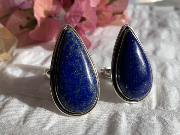 Lapis Lazuli Brea Ring - Skinny Teardrop (US 9 & 7) - Jewels & Gems