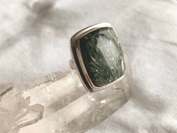 Seraphinite Ansley Ring - XLarge Square (US 7.5) - Jewels & Gems