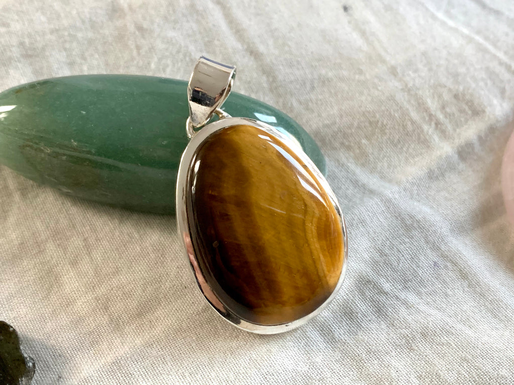 Tiger’s Eye Naevia Pendant - Pear Shape - Jewels & Gems