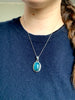 Blue Apatite Ansley Pendant - Reg. Oval - Jewels & Gems