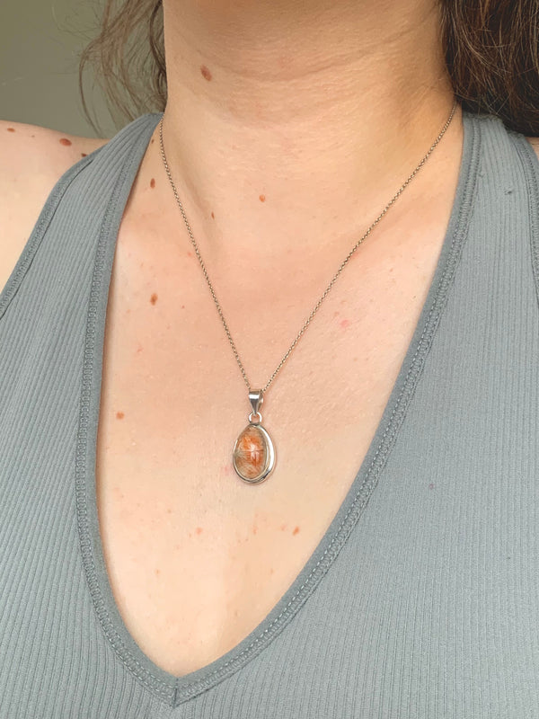 Sunstone Ansley Pendant - Small Drop - Jewels & Gems