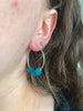 Raw Dark Blue Apatite Hoop Earrings - Jewels & Gems