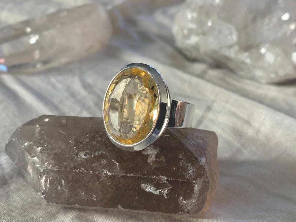 Citrine Bethan Ring - Large Oval (US 9.5) - Jewels & Gems