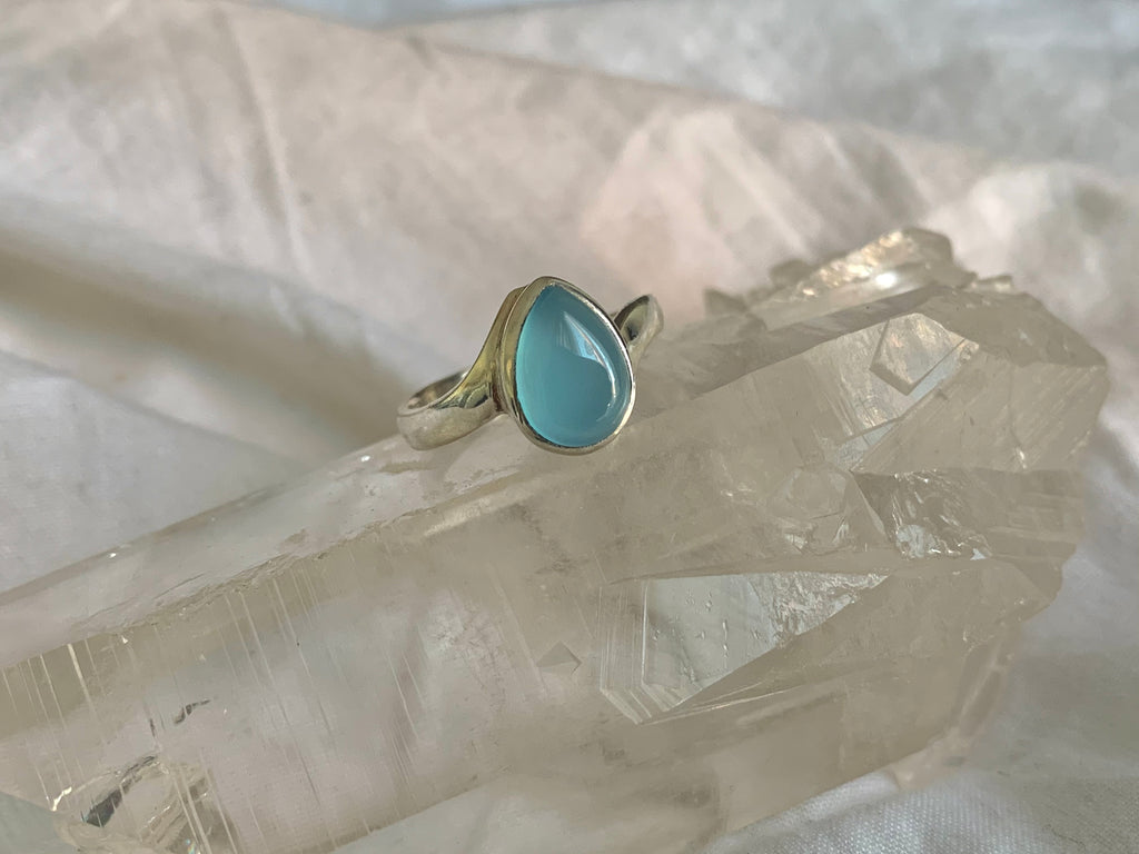Blue Chalcedony Efimia Ring - Teardrop - Jewels & Gems