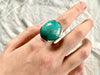 Tibetan Turquoise Adjustable Ring - Large Round - Jewels & Gems