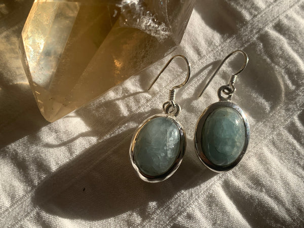 Aquamarine Naevia Earrings - Oval - Jewels & Gems