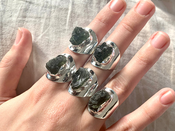Moldavite Medea Ring - Freeform - Jewels & Gems