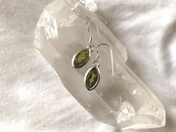 Peridot Naevia Earrings - Small Marquise - Jewels & Gems