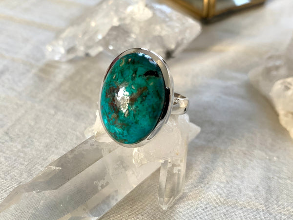 Chrysocolla Naevia Ring - Medium Oval - Jewels & Gems