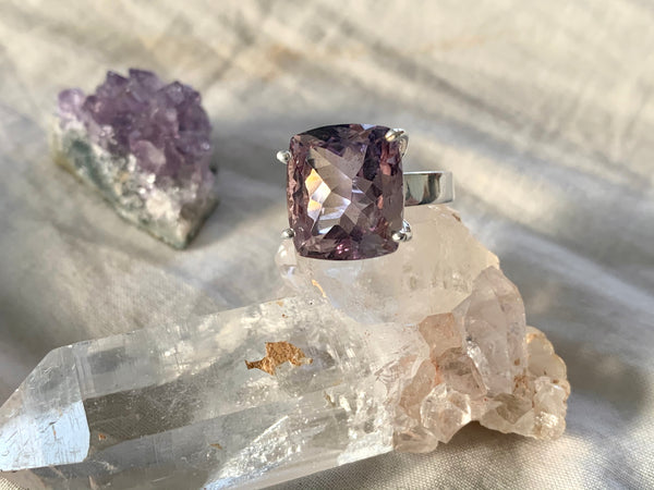 Amethyst Sanaa Ring - Faceted Square (US 8) - Jewels & Gems
