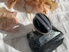 Black Banded Agate Adjustable Ring - A - Jewels & Gems