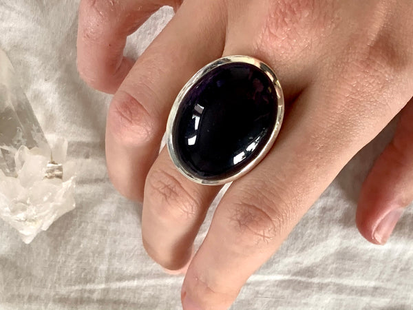 Dark Amethyst Naevia Ring - XLarge Oval - Jewels & Gems