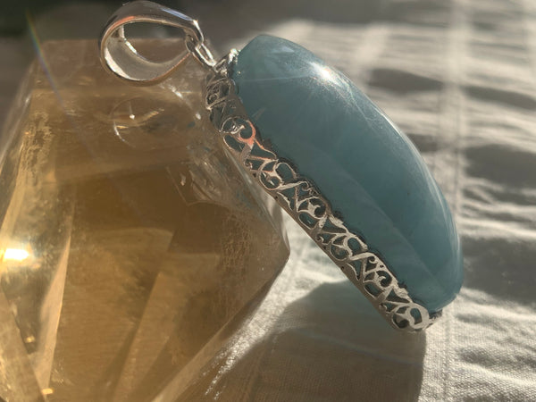 Aquamarine Lilith Pendant - Rectangle - Jewels & Gems