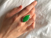 Nephrite Jade Adjustable Ring - Marquise - Jewels & Gems