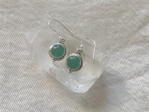 Green Onyx Ari Dot Earrings - Jewels & Gems