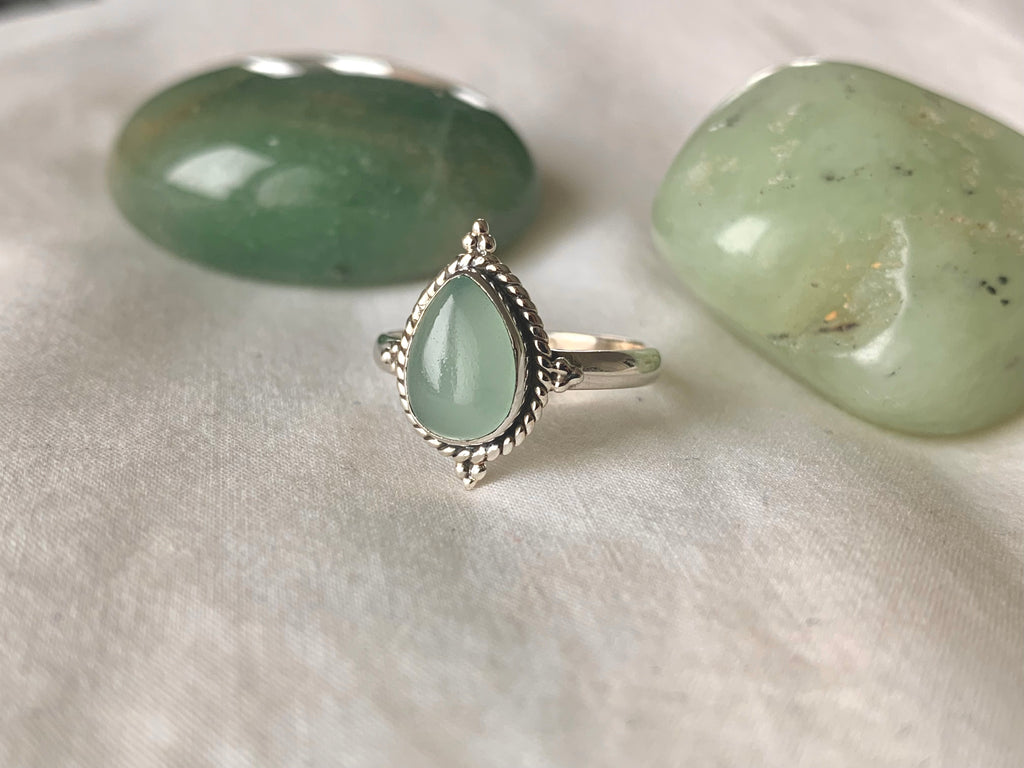 Green on sale chalcedony ring