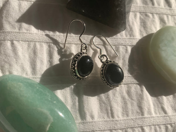 Black Tourmaline Rhona Earrings - Jewels & Gems