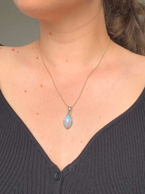 Moonstone Gala Pendant - Medium Marquise - Jewels & Gems