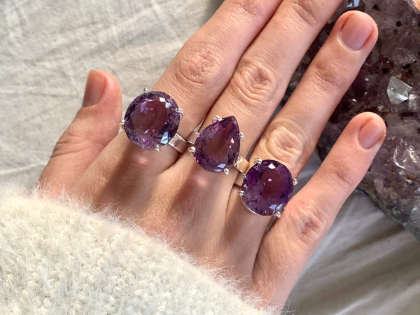 Amethyst Sanaa Rings - Faceted Mixed - Jewels & Gems