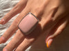 Pink Opal Naevia Ring - XLarge Square (US 7.5 & 8) - Jewels & Gems