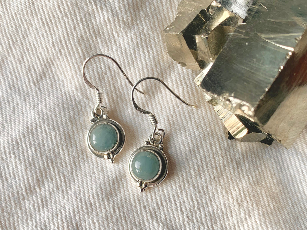 Aquamarine Ari Dot Earrings - Jewels & Gems